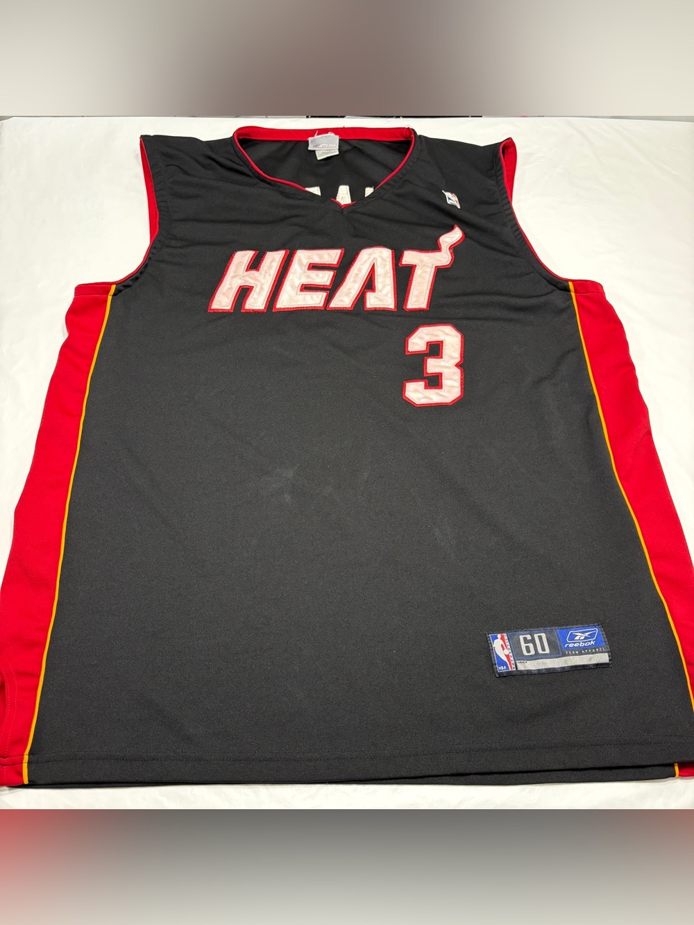 Vintage Reebok Authentic NBA Miami Heat Dwyane Wade #3 Jersey Mens 60 3XL